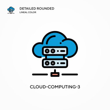 Bulut-hesaplama-3 vektör simgesi. Modern vektör illüstrasyon kavramları. Düzenlemesi ve kişiselleştirmesi kolay.