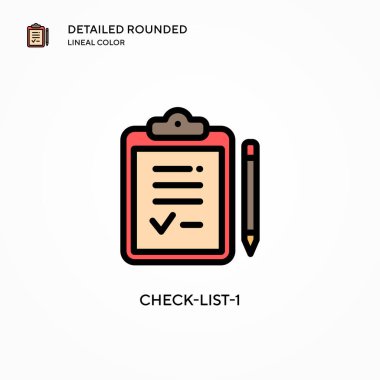 Kontrol Listesi 1 vektör simgesi. Modern vektör illüstrasyon kavramları. Düzenlemesi ve kişiselleştirmesi kolay.