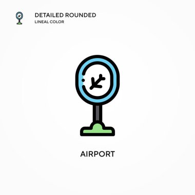 Havaalanı vektör simgesi. Modern vektör illüstrasyon kavramları. Düzenlemesi ve kişiselleştirmesi kolay.