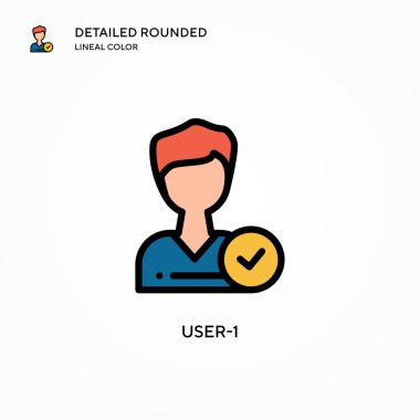 Kullanıcı-1 vektör simgesi. Modern vektör illüstrasyon kavramları. Düzenlemesi ve kişiselleştirmesi kolay.