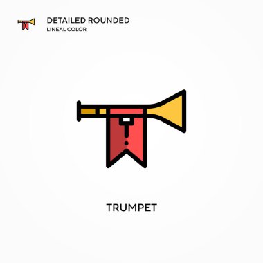 Trompet vektör simgesi. Modern vektör illüstrasyon kavramları. Düzenlemesi ve kişiselleştirmesi kolay.