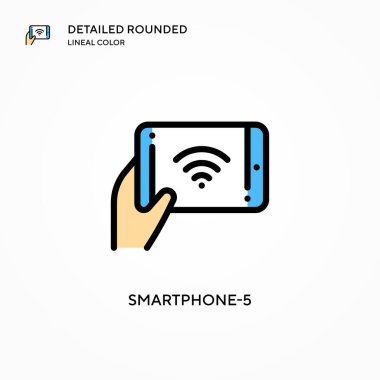 Akıllı Telefon-5 vektör simgesi. Modern vektör illüstrasyon kavramları. Düzenlemesi ve kişiselleştirmesi kolay.