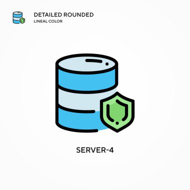 Sunucu-4 vektör simgesi. Modern vektör illüstrasyon kavramları. Düzenlemesi ve kişiselleştirmesi kolay.