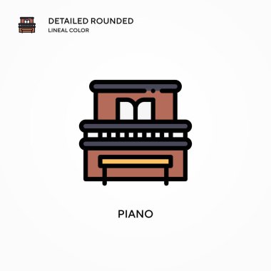 Piyano vektör ikonu. Modern vektör illüstrasyon kavramları. Düzenlemesi ve kişiselleştirmesi kolay.