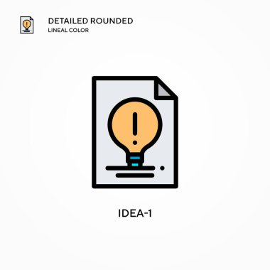 Fikir-1 vektör simgesi. Modern vektör illüstrasyon kavramları. Düzenlemesi ve kişiselleştirmesi kolay.
