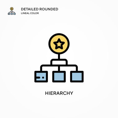 Hiyerarşi vektör simgesi. Modern vektör illüstrasyon kavramları. Düzenlemesi ve kişiselleştirmesi kolay.