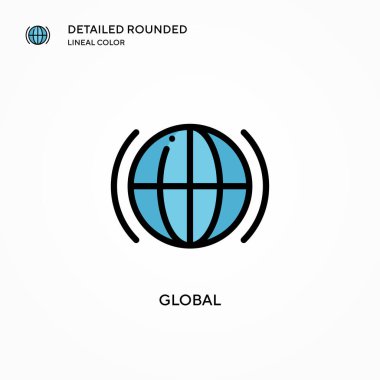 Küresel vektör simgesi. Modern vektör illüstrasyon kavramları. Düzenlemesi ve kişiselleştirmesi kolay.