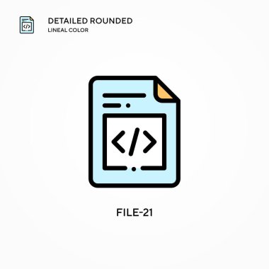 Dosya-21 vektör simgesi. Modern vektör illüstrasyon kavramları. Düzenlemesi ve kişiselleştirmesi kolay.