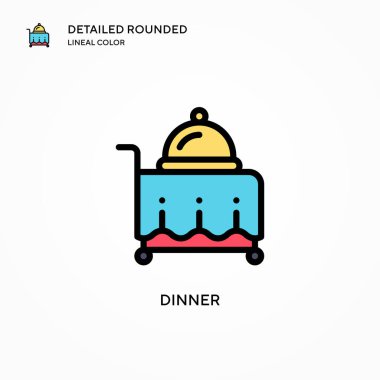 Akşam yemeği ikonu. Modern vektör illüstrasyon kavramları. Düzenlemesi ve kişiselleştirmesi kolay.