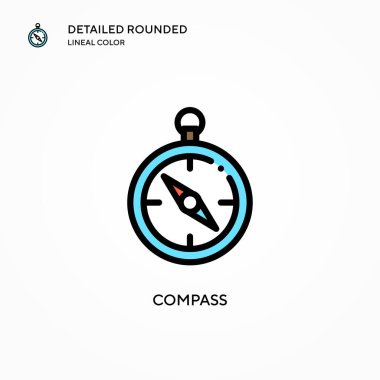 Pusula vektör simgesi. Modern vektör illüstrasyon kavramları. Düzenlemesi ve kişiselleştirmesi kolay.