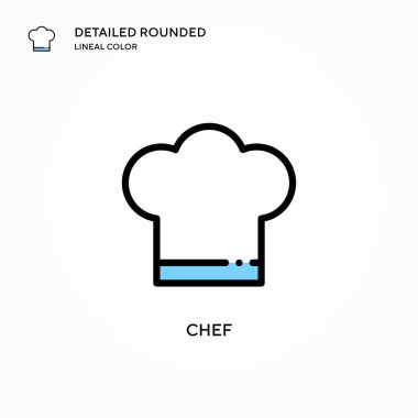 Şef vektör simgesi. Modern vektör illüstrasyon kavramları. Düzenlemesi ve kişiselleştirmesi kolay.