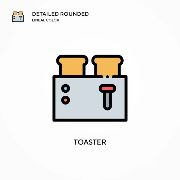 Toaster Vector Icon Modern Vector Illustration Concepts Easy Edit Customize — Stock Vector