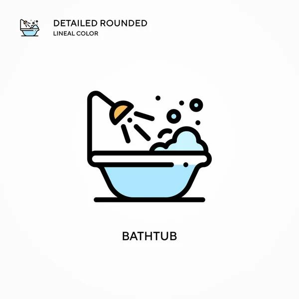 Bathtub Vector Icon Modern Vector Illustration Concepts Easy Edit Customize — Stock Vector