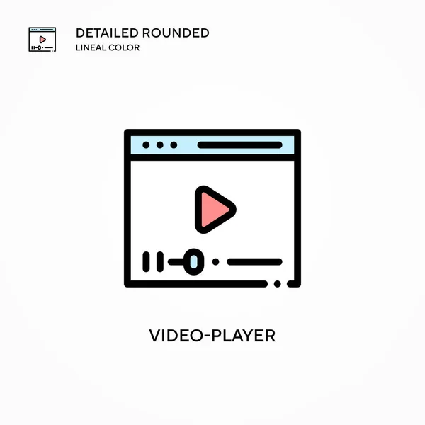 Ícone Vetor Vídeo Player Conceitos Modernos Ilustração Vetorial Fácil Editar —  Vetores de Stock
