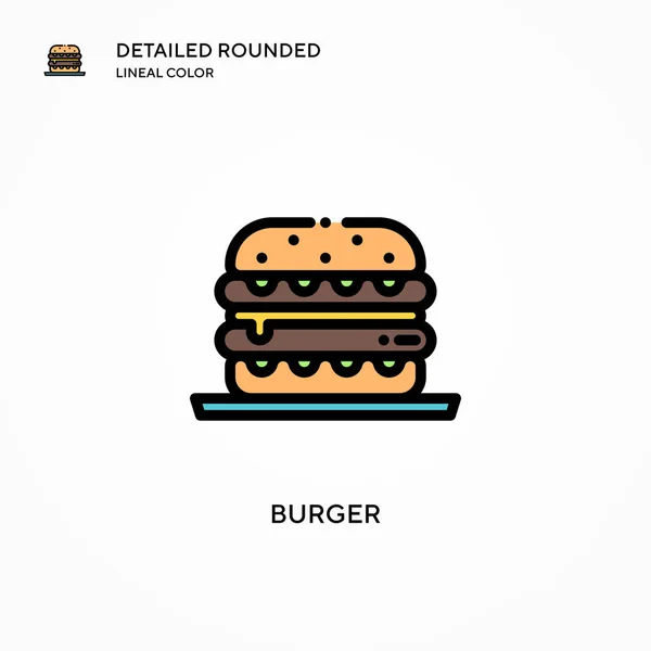 Burger Vector Icono Conceptos Modernos Ilustración Vectorial Fácil Editar Personalizar — Vector de stock