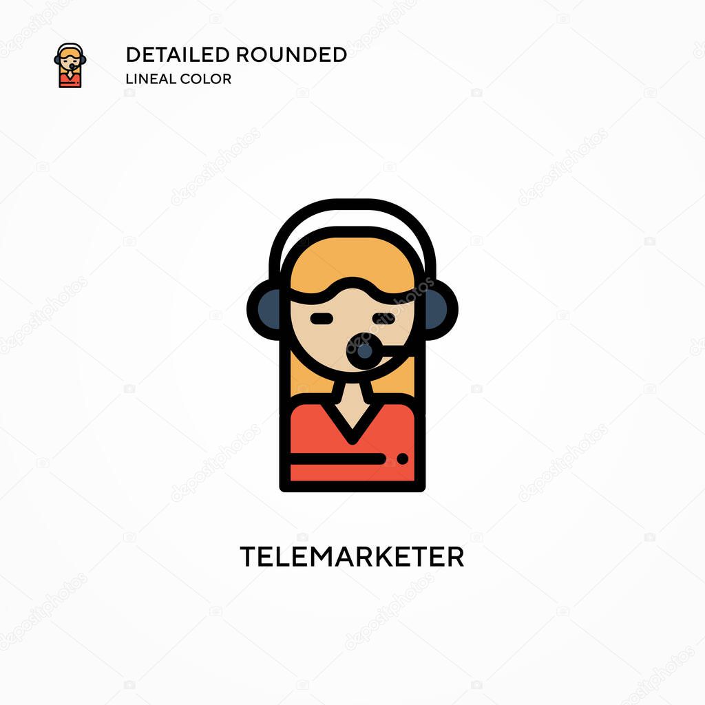 Telemarketer vector icon. Modern vector illustration concepts. Easy to edit and customize.