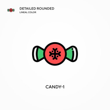 Candy-1 vektör simgesi. Modern vektör illüstrasyon kavramları. Düzenlemesi ve kişiselleştirmesi kolay.