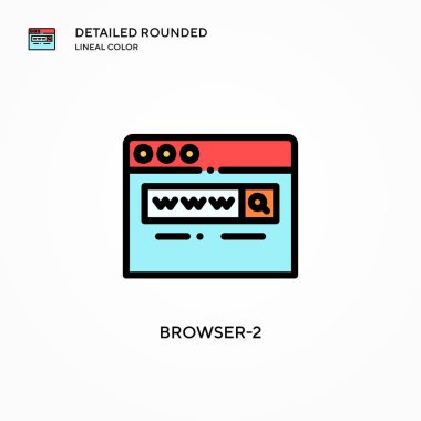 Tarayıcı-2 vektör simgesi. Modern vektör illüstrasyon kavramları. Düzenlemesi ve kişiselleştirmesi kolay.