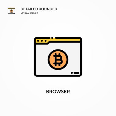 Tarayıcı vektör simgesi. Modern vektör illüstrasyon kavramları. Düzenlemesi ve kişiselleştirmesi kolay.