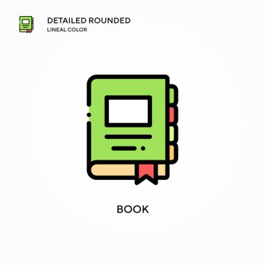 Kitap vektör simgesi. Modern vektör illüstrasyon kavramları. Düzenlemesi ve kişiselleştirmesi kolay.