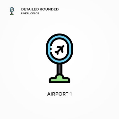 Havaalanı-1 vektör simgesi. Modern vektör illüstrasyon kavramları. Düzenlemesi ve kişiselleştirmesi kolay.