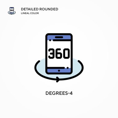Derece-4 vektör simgesi. Modern vektör illüstrasyon kavramları. Düzenlemesi ve kişiselleştirmesi kolay.