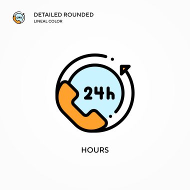 Saatlik vektör simgesi. Modern vektör illüstrasyon kavramları. Düzenlemesi ve kişiselleştirmesi kolay.