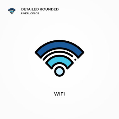 Wifi vektör simgesi. Modern vektör illüstrasyon kavramları. Düzenlemesi ve kişiselleştirmesi kolay.