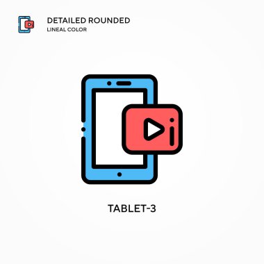 Tablet-3 vektör simgesi. Modern vektör illüstrasyon kavramları. Düzenlemesi ve kişiselleştirmesi kolay.
