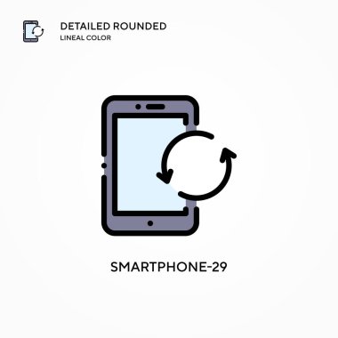 Akıllı telefon-29 vektör simgesi. Modern vektör illüstrasyon kavramları. Düzenlemesi ve kişiselleştirmesi kolay.