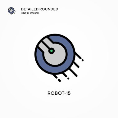 Robot-15 vektör simgesi. Modern vektör illüstrasyon kavramları. Düzenlemesi ve kişiselleştirmesi kolay.