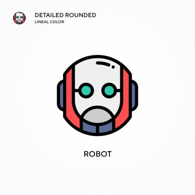 Robot vektör simgesi. Modern vektör illüstrasyon kavramları. Düzenlemesi ve kişiselleştirmesi kolay.