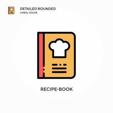 Yemek tarifi kitabı vektör simgesi. Modern vektör illüstrasyon kavramları. Düzenlemesi ve kişiselleştirmesi kolay.