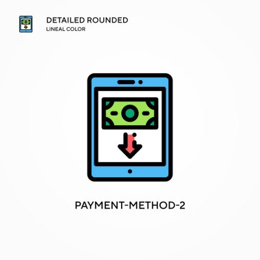 Ödeme yöntemi-2 vektör simgesi. Modern vektör illüstrasyon kavramları. Düzenlemesi ve kişiselleştirmesi kolay.