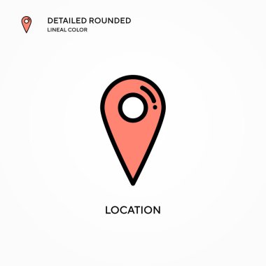Konum vektör simgesi. Modern vektör illüstrasyon kavramları. Düzenlemesi ve kişiselleştirmesi kolay.