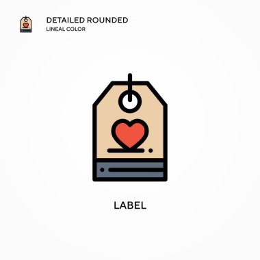 Etiket vektör simgesi. Modern vektör illüstrasyon kavramları. Düzenlemesi ve kişiselleştirmesi kolay.