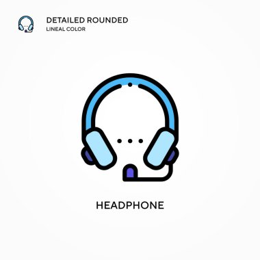 Kulaklık vektör simgesi. Modern vektör illüstrasyon kavramları. Düzenlemesi ve kişiselleştirmesi kolay.