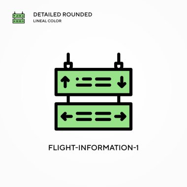 Uçuş Bilgi-1 vektör simgesi. Modern vektör illüstrasyon kavramları. Düzenlemesi ve kişiselleştirmesi kolay.