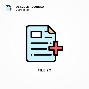 Dosya-20 vektör simgesi. Modern vektör illüstrasyon kavramları. Düzenlemesi ve kişiselleştirmesi kolay.