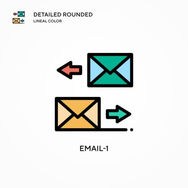 E- posta-1 vektör simgesi. Modern vektör illüstrasyon kavramları. Düzenlemesi ve kişiselleştirmesi kolay.
