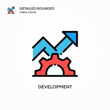 Geliştirme vektör simgesi. Modern vektör illüstrasyon kavramları. Düzenlemesi ve kişiselleştirmesi kolay.