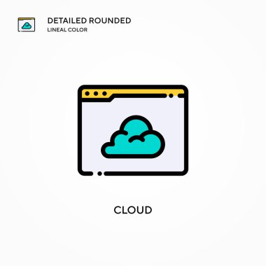 Bulut vektör simgesi. Modern vektör illüstrasyon kavramları. Düzenlemesi ve kişiselleştirmesi kolay.