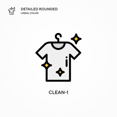 Temiz-1 vektör simgesi. Modern vektör illüstrasyon kavramları. Düzenlemesi ve kişiselleştirmesi kolay.