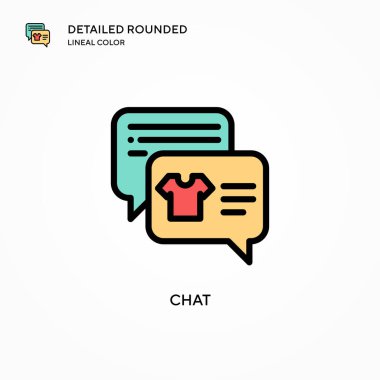 Sohbet vektörü simgesi. Modern vektör illüstrasyon kavramları. Düzenlemesi ve kişiselleştirmesi kolay.