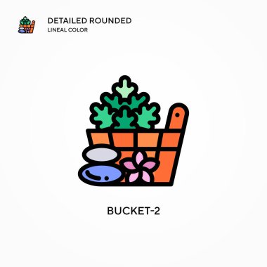 Bucket-2 vektör simgesi. Modern vektör illüstrasyon kavramları. Düzenlemesi ve kişiselleştirmesi kolay.