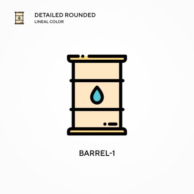 Namlu-1 vektör ikonu. Modern vektör illüstrasyon kavramları. Düzenlemesi ve kişiselleştirmesi kolay.