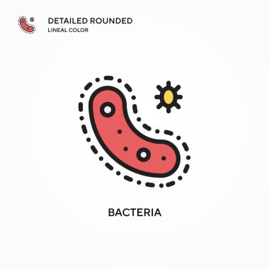Bakteri vektör simgesi. Modern vektör illüstrasyon kavramları. Düzenlemesi ve kişiselleştirmesi kolay.