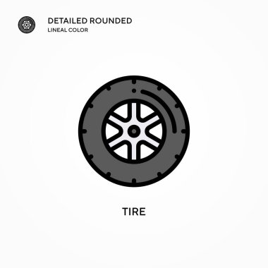 Lastik vektör simgesi. Modern vektör illüstrasyon kavramları. Düzenlemesi ve kişiselleştirmesi kolay.