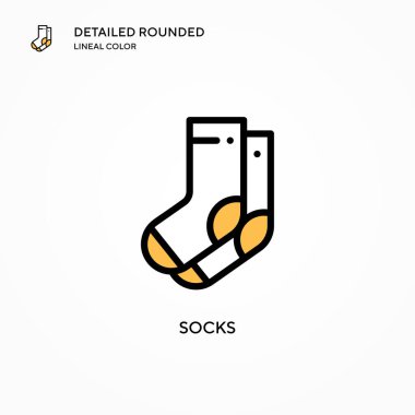 Çorap vektör ikonu. Modern vektör illüstrasyon kavramları. Düzenlemesi ve kişiselleştirmesi kolay.