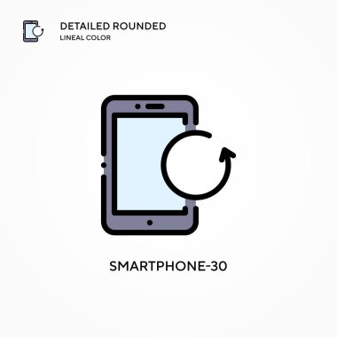 Akıllı telefon-30 vektör simgesi. Modern vektör illüstrasyon kavramları. Düzenlemesi ve kişiselleştirmesi kolay.
